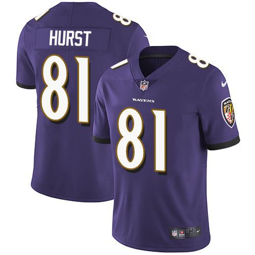 Cheap Men Baltimore Ravens 81 Hayden Hurst Nike Purple Limited NFL Jersey